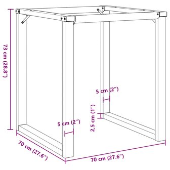 Eetfelpoten O-frame 70x70x73 cm gietijzer 9