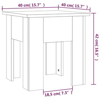 Salontafel 40x40x42 cm bewerkt hout sonoma eikenkleurig 7