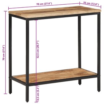 Wandtafel 70x35x70 cm massief ruw mangohout 9