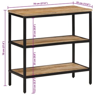 Wandtafel 70x35x70 cm massief ruw mangohout 9