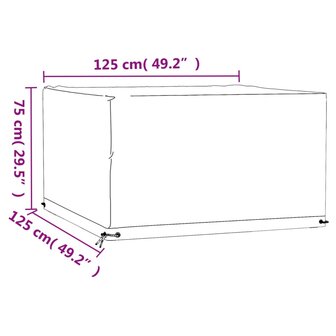 Tuinmeubelhoes met 8 oogjes vierkant 125x125x75 cm 9