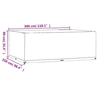 Tuinmeubelhoes met 16 oogjes rechthoekig 300x250x90 cm 9