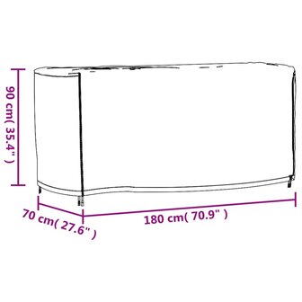 Tuinmeubelhoes waterdicht 420D 180x70x90 cm zwart 12