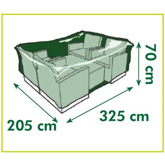 Nature Tuinmeubelhoes voor lage tafel en stoelen 325x205x70 cm 4