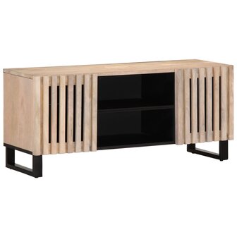 Tv-meubel 105x34x46 cm massief mangohout wit 1