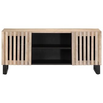 Tv-meubel 105x34x46 cm massief mangohout wit 2