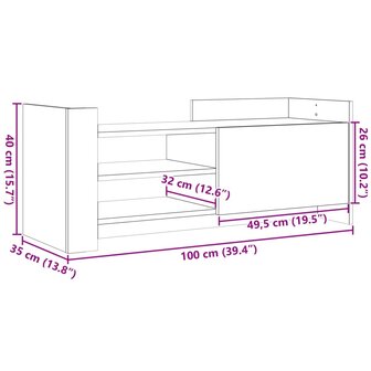 Tv-meubel 100x35x40 cm bewerkt hout sonoma eikenkleurig 11