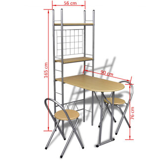 Ontbijttafelset met twee stoelen (inklapbaar) 8