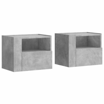 Nachtkastjes 2 st wandgemonteerd 45x30x35 cm betongrijs 2