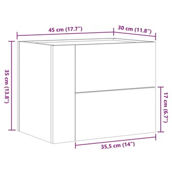 Nachtkastje wandgemonteerd 45x30x35 cm zwart 11