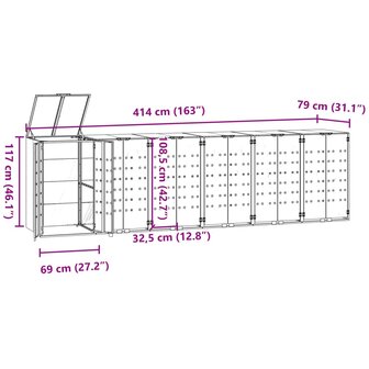 Containerberging 6 containers 414x79x117 cm staal antraciet 11