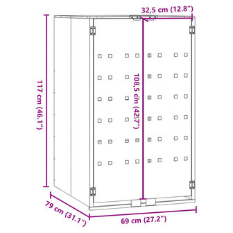 Containerberging voor 1 container 69x79x117 cm staal antraciet 10