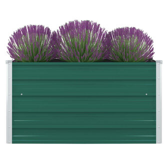 Plantenbak verhoogd 100x100x45 cm gegalvaniseerd staal groen 1