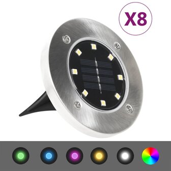 Grondlampen 8 st solar LED RGB-kleur 1