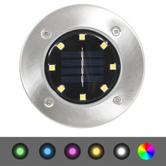 Grondlampen 8 st solar LED RGB-kleur 8