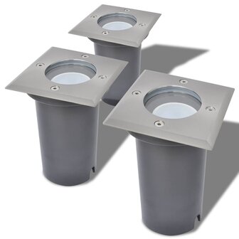 LED-Grondspots buiten 3 stuks vierkant 2