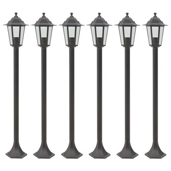 Paalverlichting voor tuin E27 110 cm aluminium brons 6 st 1