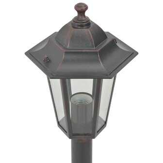 Paalverlichting voor tuin E27 110 cm aluminium brons 6 st 6