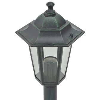 Paalverlichting voor tuin E27 110 cm aluminium donkergroen 6 st 4