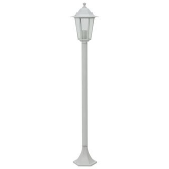 Paalverlichting voor tuin E27 110 cm aluminium wit 6 st 3