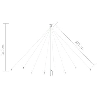 Kerstboomverlichting 576 LED&amp;apos;s binnen/buiten 3,6 m meerkleurig 8