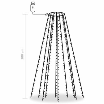 Kerstboomverlichting met 300 LED&amp;apos;s meerkleurig net 300 cm 8