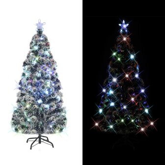 Kerstboom met LED en standaard 210 cm glasvezel 1