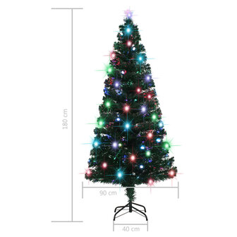 Kerstboom met LED en standaard 180 cm glasvezel 10