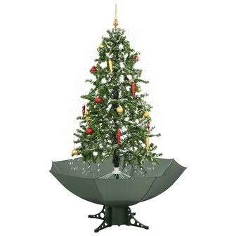 Kerstboom sneeuwend met paraplubasis 170 cm groen 2