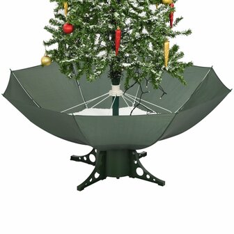 Kerstboom sneeuwend met paraplubasis 170 cm groen 7