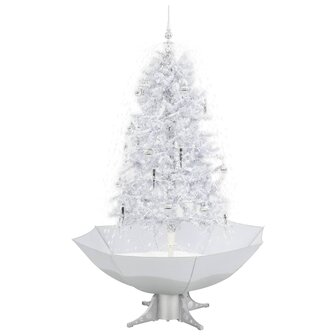 Kerstboom sneeuwend met paraplubasis 170 cm wit 2