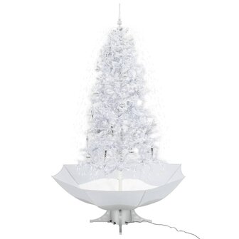 Kerstboom sneeuwend met paraplubasis 190 cm wit 2