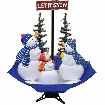 Kerstboom sneeuwend met paraplubasis 170 cm PVC blauw 3