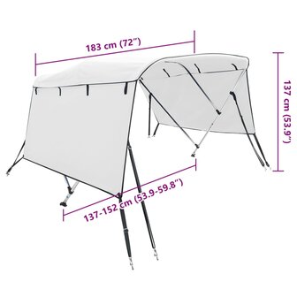 Biminitop 3 bogen met zijwanden 183x(137-152)x137 cm 12