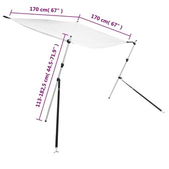 Schaduwdoek T-top 170x170x(113-182,5) cm wit 7