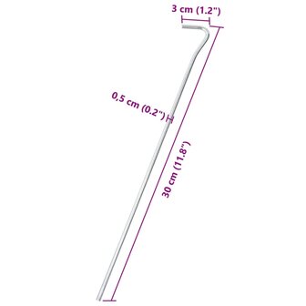 Tentharingen 50 st &Oslash;5 mm 30 cm gegalvaniseerd staal 5