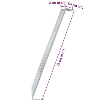 Tentharingen 24 st &Oslash;20 mm 22 cm gegalvaniseerd staal 7