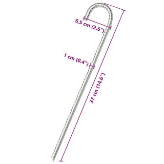 Tentharingen 6 st &Oslash;10 mm 37 cm gegalvaniseerd staal 5