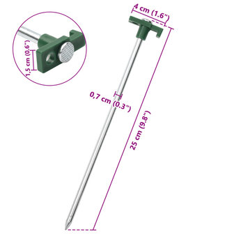 Tentharingen 12 st 7 mm 25 cm gegalvaniseerd staal polypropeen 6