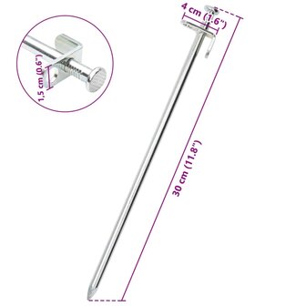 Tentharingen 24 st 8 mm 30 cm gegalvaniseerd staal 6