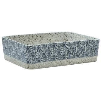 Opzetwasbak rechthoekig 46x35,5x13 cm keramiek grijs en blauw 2