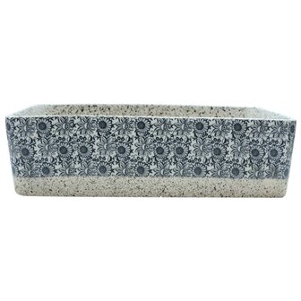 Opzetwasbak rechthoekig 46x35,5x13 cm keramiek grijs en blauw 3