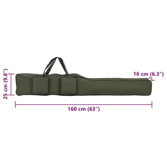 Hengeltas 160 cm oxford stof donkergroen 7