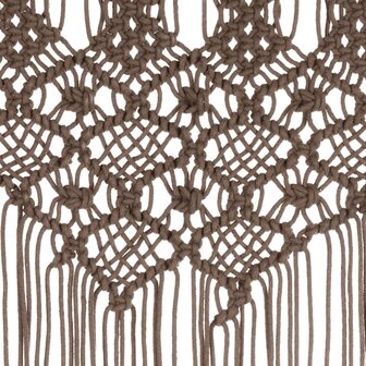 Gordijn macram&eacute; 140x240 cm katoen taupe 4