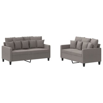 2-delige Loungeset met kussens stof taupe 2