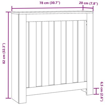 Radiatorombouw 78x20x82 cm bewerkt hout wit 8