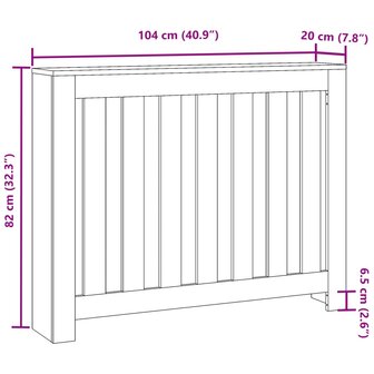 Radiatorombouw 104x20x82 cm bewerkt hout zwart 8