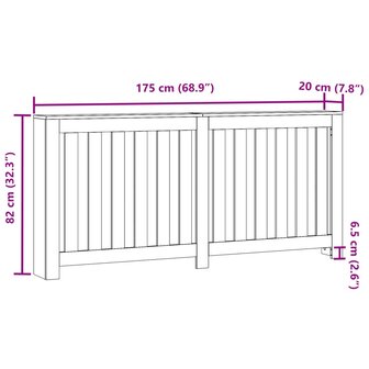 Radiatorombouw 175x20x82 cm bewerkt hout wit 8