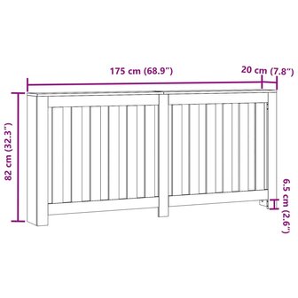 Radiatorombouw 175x20x82 cm bewerkt hout zwart 8