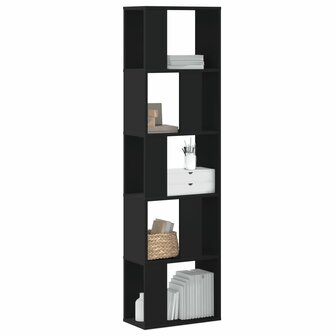 Boekenkast 5-laags 45x23,5x162,5 cm bewerkt hout zwart 1